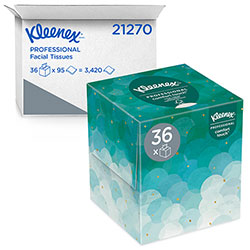 Kleenex Boutique White Facial Tissue for Business, Pop-Up Box, 2-Ply, 95 Sheets/Box, 36 Boxes/Carton