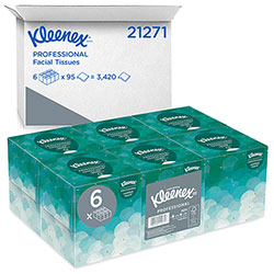 Kleenex Boutique White Facial Tissue for Business, Pop-Up Box, 2-Ply, 95 Sheets/Box, 6 Boxes/Pack, 6 Packs/Carton