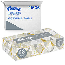 Kleenex White Facial Tissue for Business, 2-Ply, White, Pop-Up Box, 125 Sheets/Box, 48 Boxes/Carton