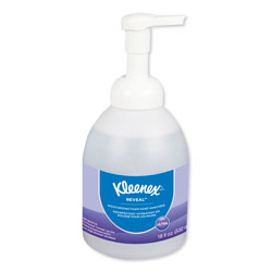 Kleenex Reveal Ultra Moisturizing Foam Hand Sanitizer, 18 oz Bottle, Fragrance-Free, 4/Carton
