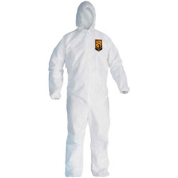 KleenGuard™ A30 Elastic-Back and Cuff Hooded Coveralls, 2X-Large, White, 25/Carton