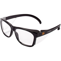 KleenGuard™ Maverick Safety Glasses, Black, Polycarbonate Frame, Clear Lens, Each