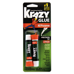 Krazy Glue All Purpose Krazy Glue, 0.07 oz, Dries Clear, 2/Pack