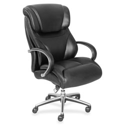 La-Z-Boy Faux Leather Mid-Back Chair, 32-3/4 in x 27-3/4 in x 45-1/4 in, Black