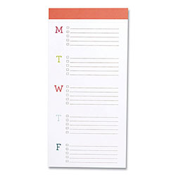 Lake + Loft® The Big Ta-Do Notepad, List-Management Format, Papaya Headband, 52 White/Multicolor 7 x 14 Sheets
