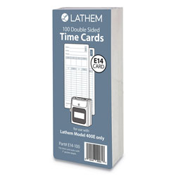 Lathem Time E14-100 Time Cards, Bi-Weekly/Monthly/Semi-Monthly/Weekly, Two Sides, 7 in