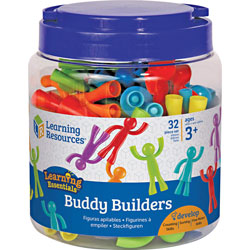 Learning Resources Buddy Builders, 3 inH, 32EA/ST, Multi
