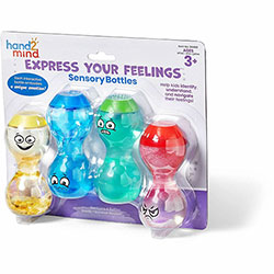 Learning Resources Express Your Feelings Sensory Bottles, Theme/Subject: Learning, Skill Learning: Feeling, Emotion, Self Awareness, 3+