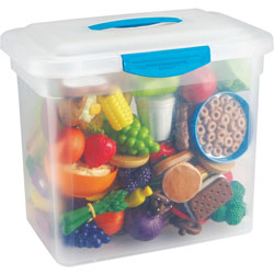 Learning Resources Play Food Set,w/Tote,12-1/8 in x 9-5/8 in x 14-1/4 in,100/ST,MI
