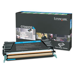 Lexmark C748H1CG Return Program High-Yield Toner, 10000 Page-Yield, Cyan