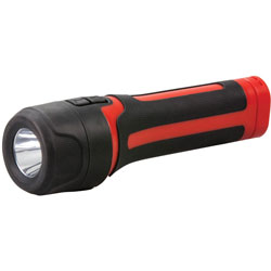 Life+Gear® Flashlight, Path, 150 Lumen, 1-9/10 inWx1-9/10 inLx7-1/4 inH, Black/Red