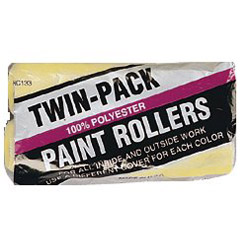 Linzer Economy Twin-Pack Roller Covers, 9 in, 3/8 in Nap, Polyester Fabric