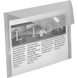 Lion Poly Envelope with Front Pocket, 12-1/2"x9-3/4", Clear