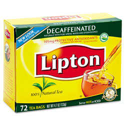 Lipton® Tea Bags, Decaffeinated, 72/Box (LIP290)