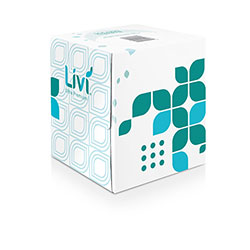 Livi Livi Ultra Premium Facial Tissue, 2-Ply, White, Cube Box, 80 Sheets/Box, 4 Boxes/Pack, 6 Packs/Carton