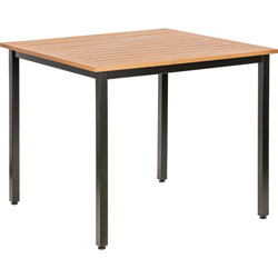 Lorell Table, Outdoor, Polystyrene, 36-5/8 inx36-5/8 inx30-3/4 in, Teak