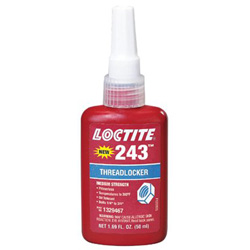 Loctite 243™ Medium-Strength Primerless Threadlocker, 50 mL, 1/4 in to 3/4 in dia, Blue