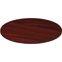 Lorell 1-1/2 in Round Top Table, 48 in, Mahogany