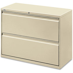 Lorell 2 Drawer Metal Lateral File Cabinet, 44 inx21.5 inx32-4/5 in, Beige