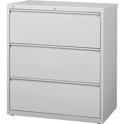Lorell 3-Drawer Lateral File, Light Gray, 36 in x 18.6 in x 40.3 in