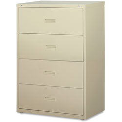 Lorell 4 Drawer Metal Lateral File Cabinet, 30 inx18-5/8 inx52.5 in, Beige