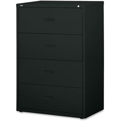 Lorell 4 Drawer Metal Lateral File Cabinet, 30 inx18-5/8 inx52.5 in, Black