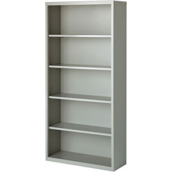 Lorell 5-Shelf Bookcase, Light Gray