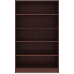 Lorell 5-Shelf Bookcase, 36 in x 12 in x 60', Mahogany