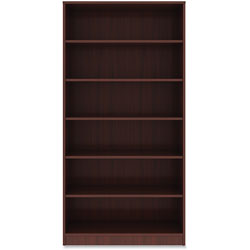 Lorell 6-Shelf Bookcase, 36 in x 12 in x 72', Mahogany