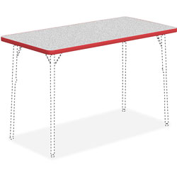 Lorell Activity Tabletop, 24 in x 48 in, Gray/Red