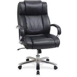 Lorell Big/Tall Chair, 500LB Cap, 22-7/8 in x 30-1/4 in x 45-3/4 in, Black