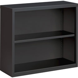 Lorell Bookcase, 2-Shelf, Steel, 34-1/2 inx12-5/8 inx30 in, Charcoal