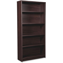 Lorell Bookcase, 5-Shelf, Prominence, 34 inWx12 inDx69 inH, Espresso
