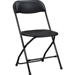 Lorell Chair, Folding, 17 inWx17-3/4 inLx31-1/2 inH, Black