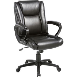 Lorell Chair, Bonded Leather, 24 inWx26-2/5 inLx38-1/4 inH, Black