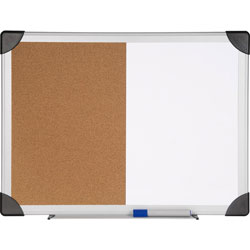 Lorell Combo Board, Erase/Bulletin, 18 in x 24 in, Aluminum