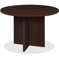 Lorell Conference Table, Round Top, 42 inDia x 1 inThick x 29 inH, Espresso