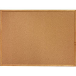 Lorell Cork Board, 3'x2', Oak Frame
