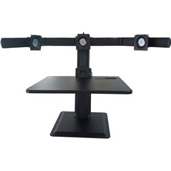 Lorell Deluxe Light-Touch 3-Monitor Desk Riser, Up to 32 in Screen Support, 35 in, x 26 in x 27.3 in Depth, Desk, Black