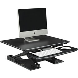 Lorell Desk Riser, Electric, 28-3/4 in x 35-3/4 in x 5-1/4 in-17-1/8 in, Black