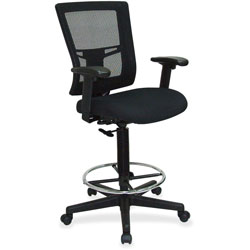 Lorell Drafting Stool Chair, 27 inx25 inx48 in, Black