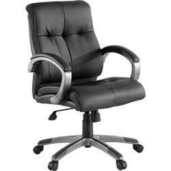 Lorell Executive Chair, Low-Back, 27 in x 32 in x 41 in, Base/Arms, BK/SR