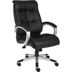 Lorell Executive Chairs, 27 in x 32 in x 44-1/2 in, Base/Arms, Black/Silver