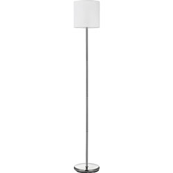 Lorell Floor Lamp, LED Bulb, 12 inWx12 inLx65 inH, Silver/White