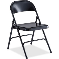 Lorell Folding Chair, 19-3/8 in x 18-1/4 in x 29-5/8 in, Black