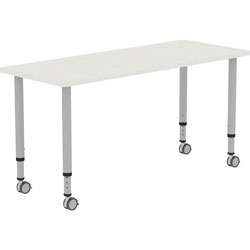 Lorell Height-adjustable 60 in Rectangular Table, Rectangle Top, 60 inx 23.62 in Table Top Depth, 33.62 in Height, Gray, Laminate
