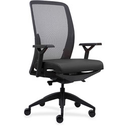 Lorell High-back Chair, Mesh Back, Adjustable Arms, 26-1/2 in x 25 in x 47 in, Black