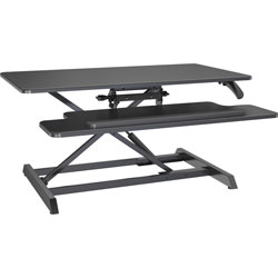 Lorell Large Monitor Desk Riser, 37.40 lb Load Capacity, 19.6 in, x 35.4 in x 19.3 in, Black