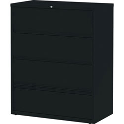 Lorell Lateral File, RCD, 4-Drawer, 42 in x 18-5/8 in x 52-1/2 in, Black