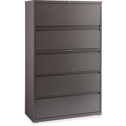 Lorell Lateral File, 5-Drawer, 42 inx18-5/8 inx67-5/8 in, Medium Tone
